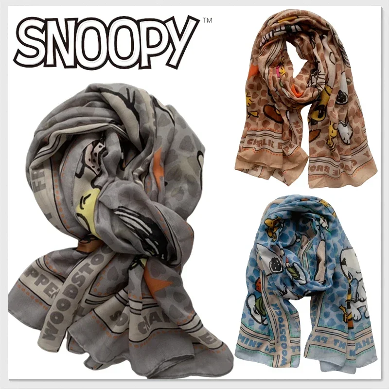 Snoopy Women Scarf Fashion Large Shawl Floral Print Spring Autumn Warm Scarfs Lady Hair Shawl Wrap Female Neckerchief Hijab