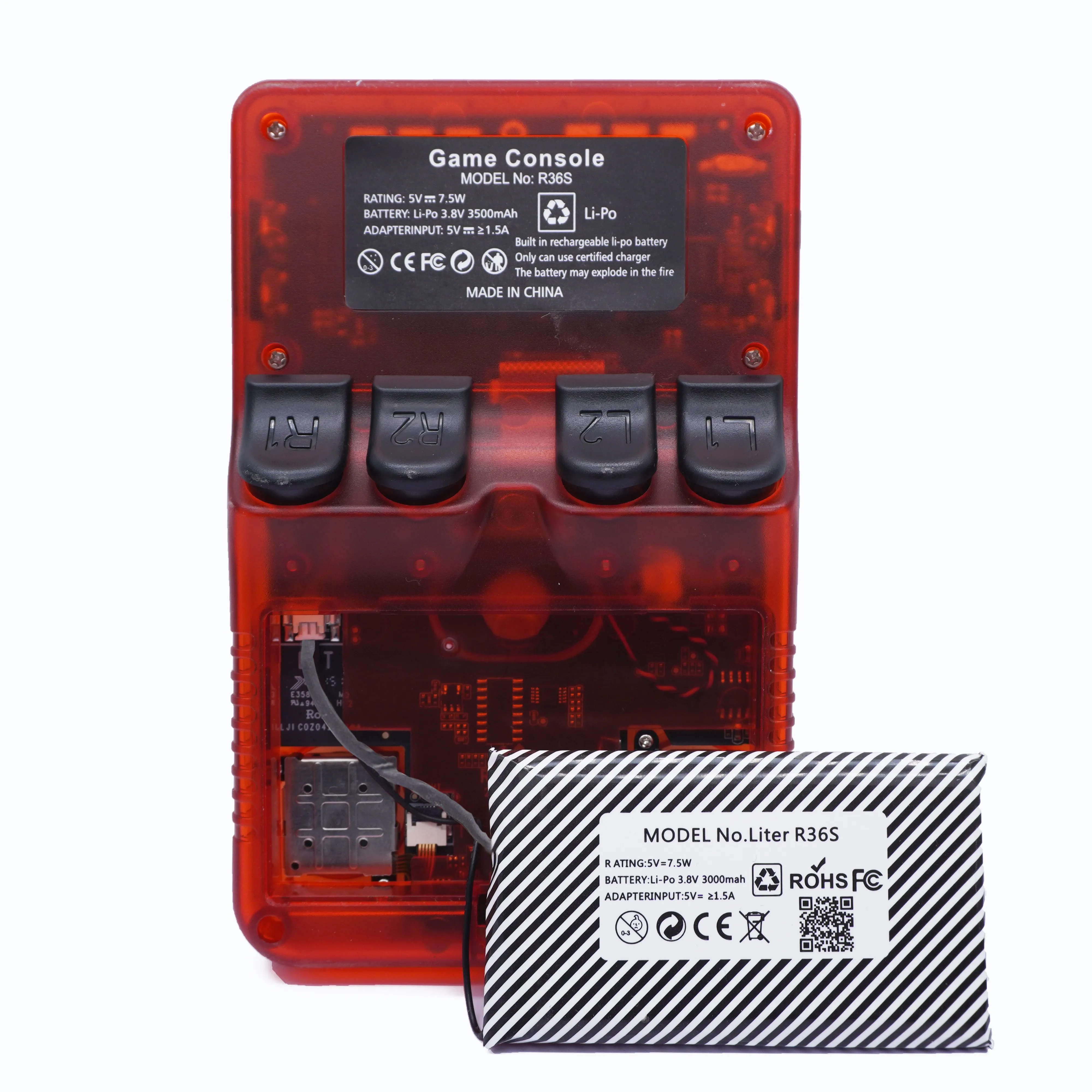 R36S 3.7V 3000mAh Voor Open source console R36S Game machine batterij