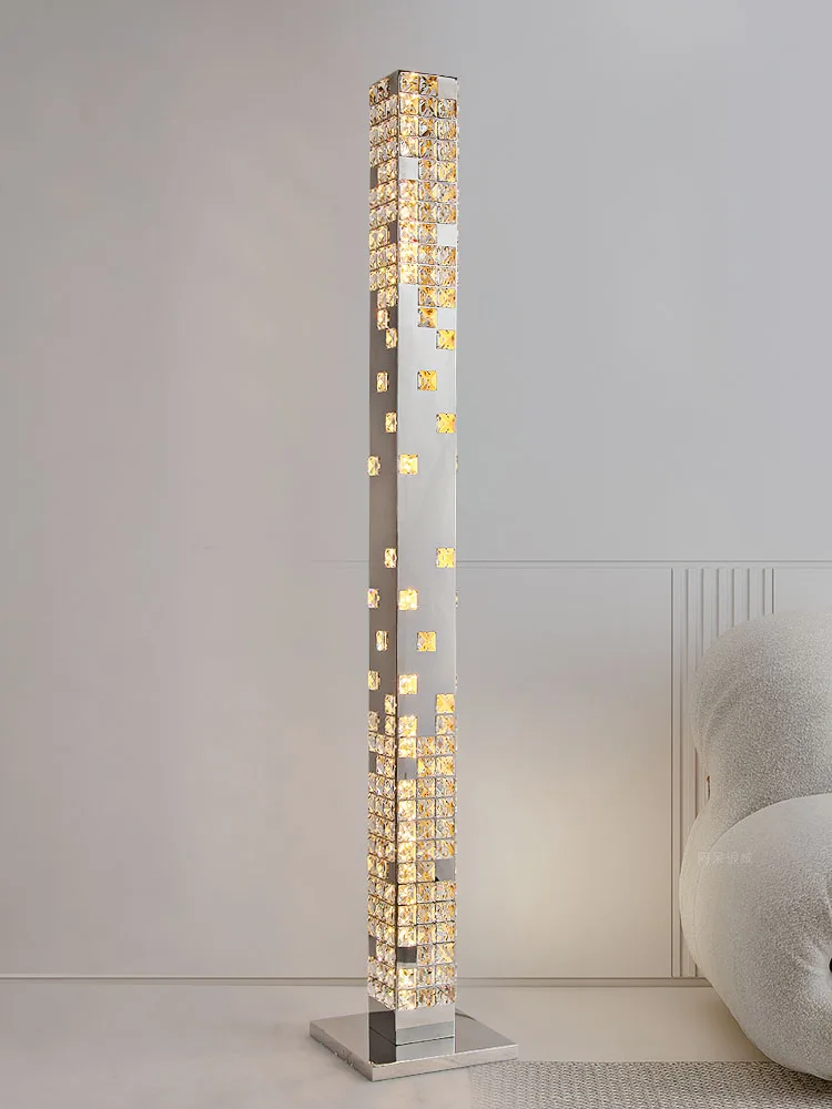 Board House Sales Office Crystal Stainless Steel Luxurious Floor Lamp Living Room Restaurant