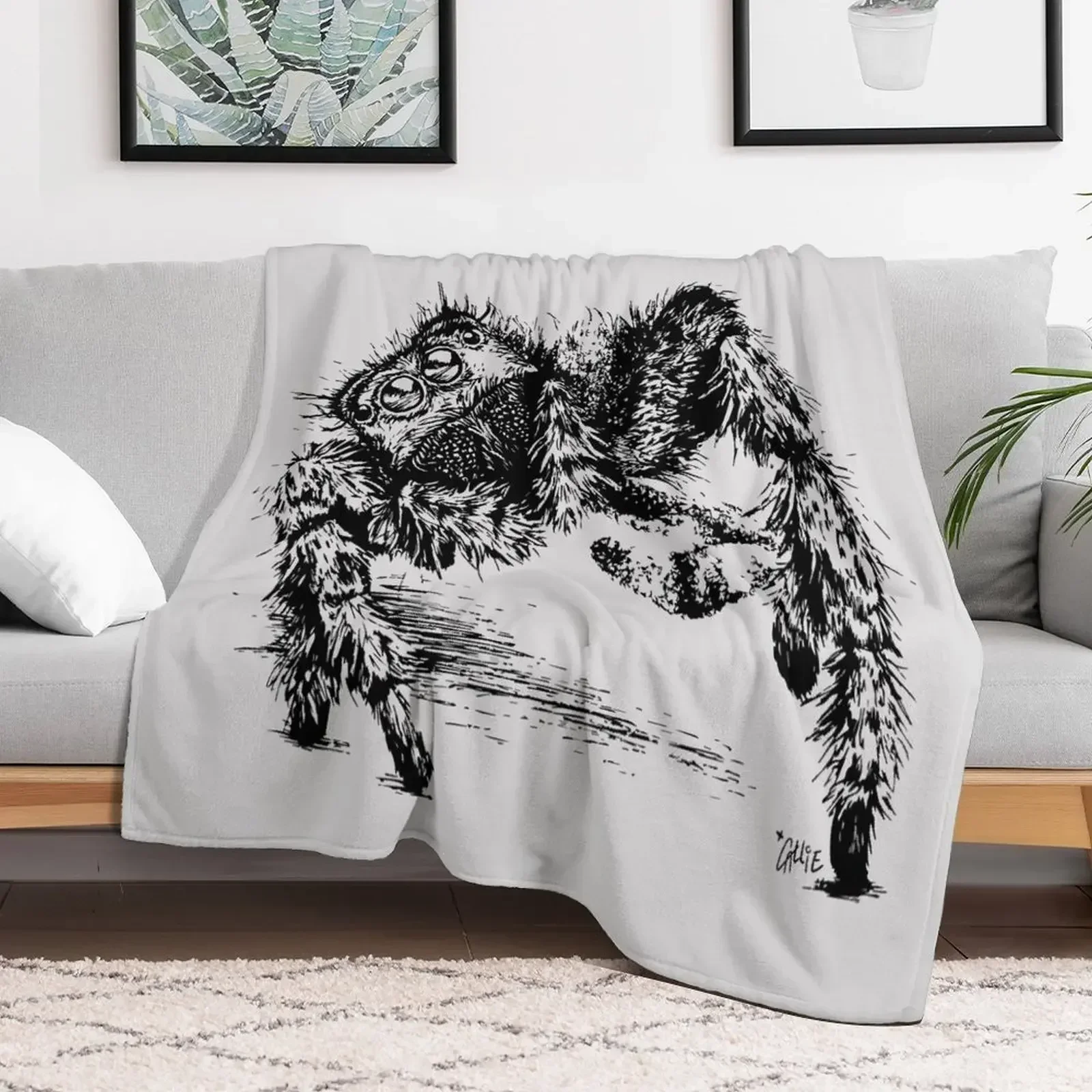 

Jumping Spider Encounter Throw Blanket Decorative Sofas valentine gift ideas Blankets
