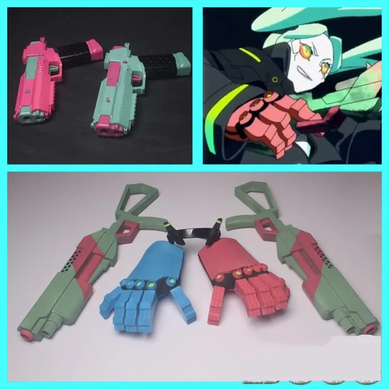 Anime cyber punk edger unners rebecca cosplay kostüm requisiten waffe cyber edger unners rebecca cosplay perücke halloween zubehör