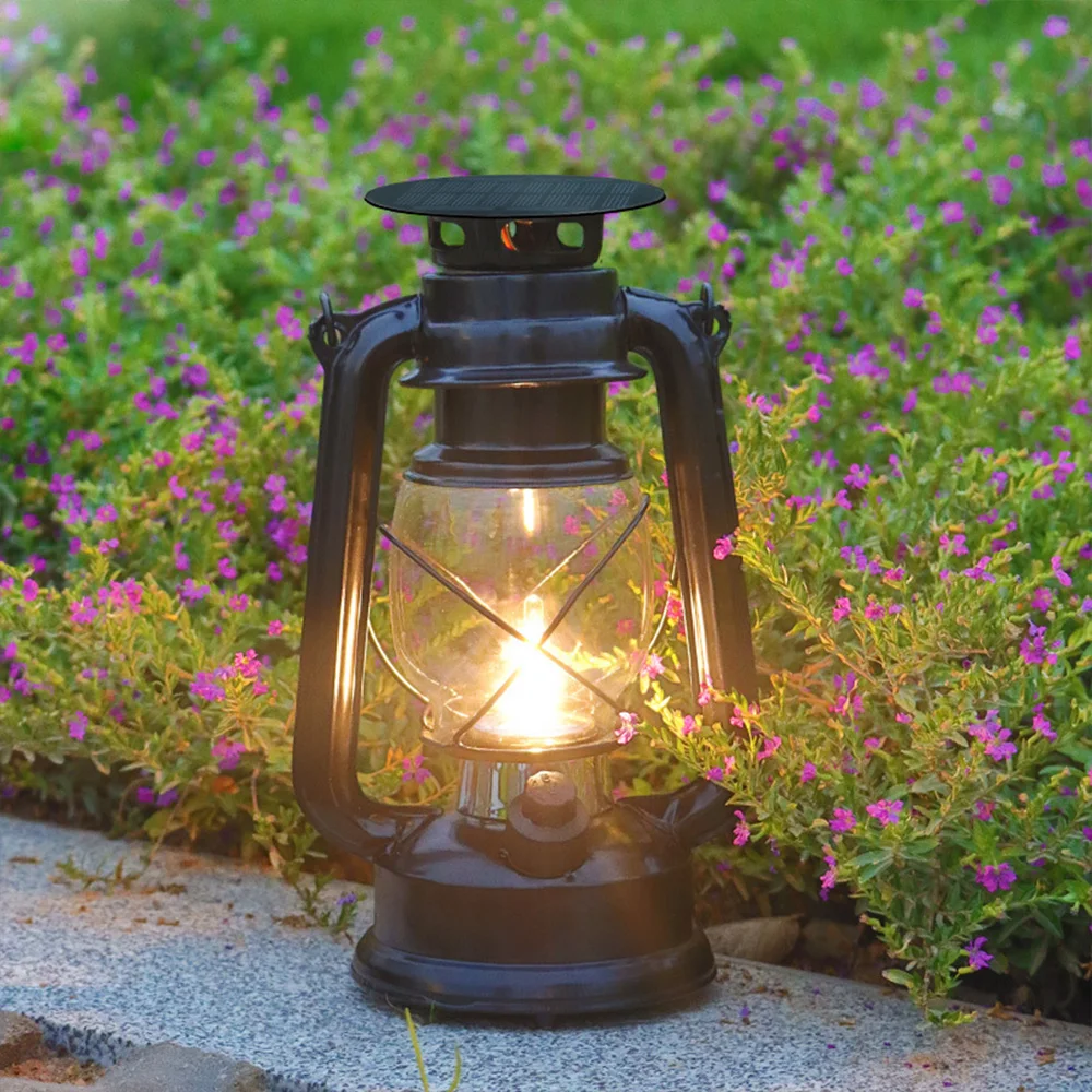 

Solar Light Outdoor Camping Retro Wrought Iron Lantern Star Light European Night Light Portable Adjustable Brightness Charging