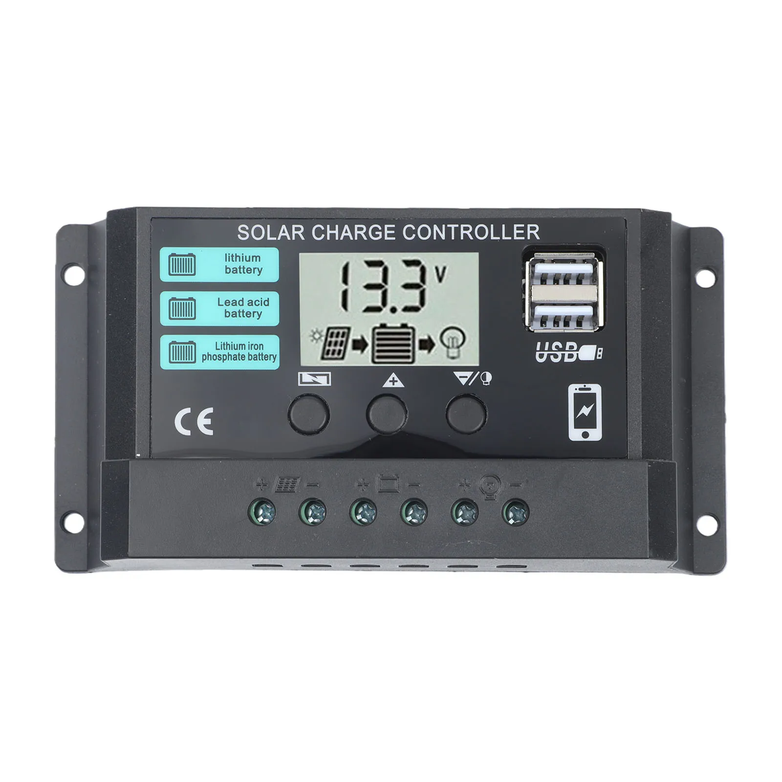 For Home Solar Lighting 12V Solar Controller Long-lasting Battery Protection Features Alternative Energy Generator