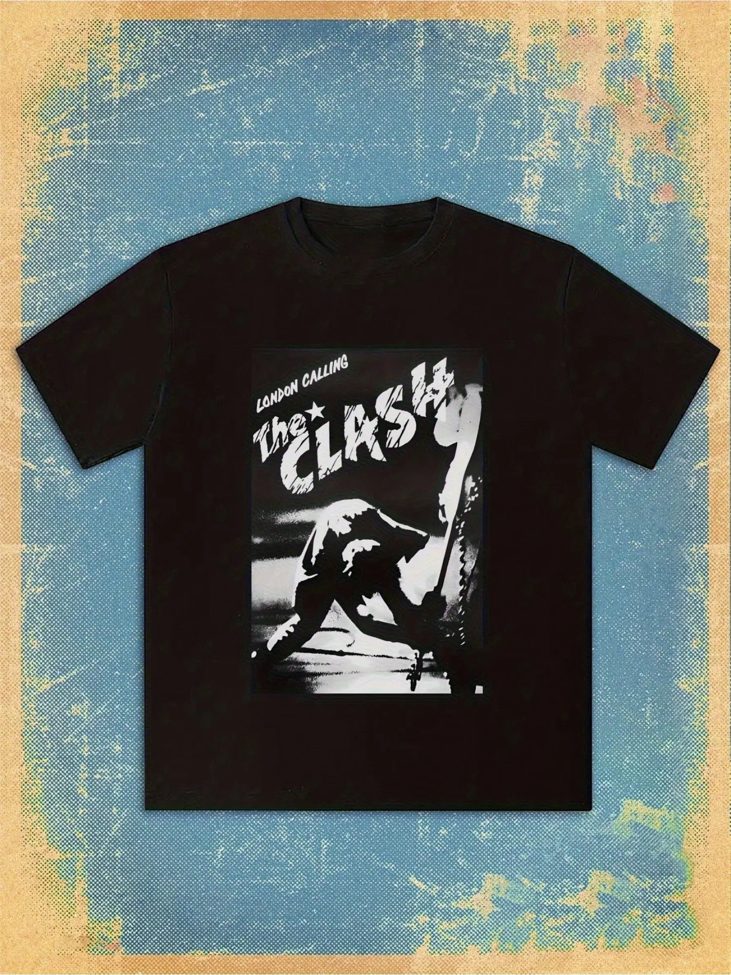 تي شيرت برسومات فرقة الروك البريطانية العتيقة The Clash Kinks Who Punk طباعة معدنية ثقيلة