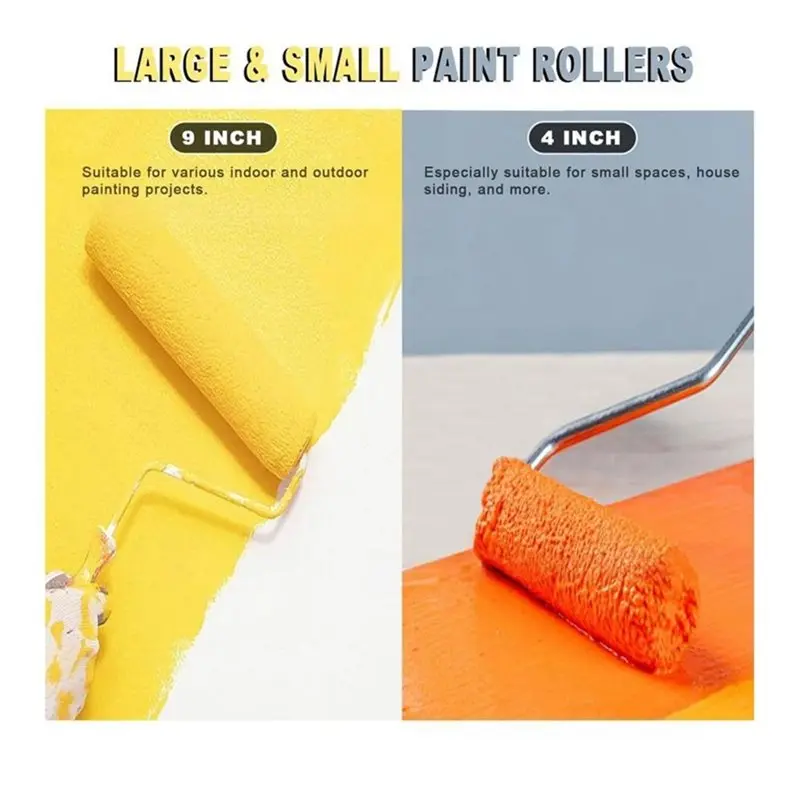ABJN-Paint Roller Kit Paint Roller Set With Pole Paint Tray Liners view 5