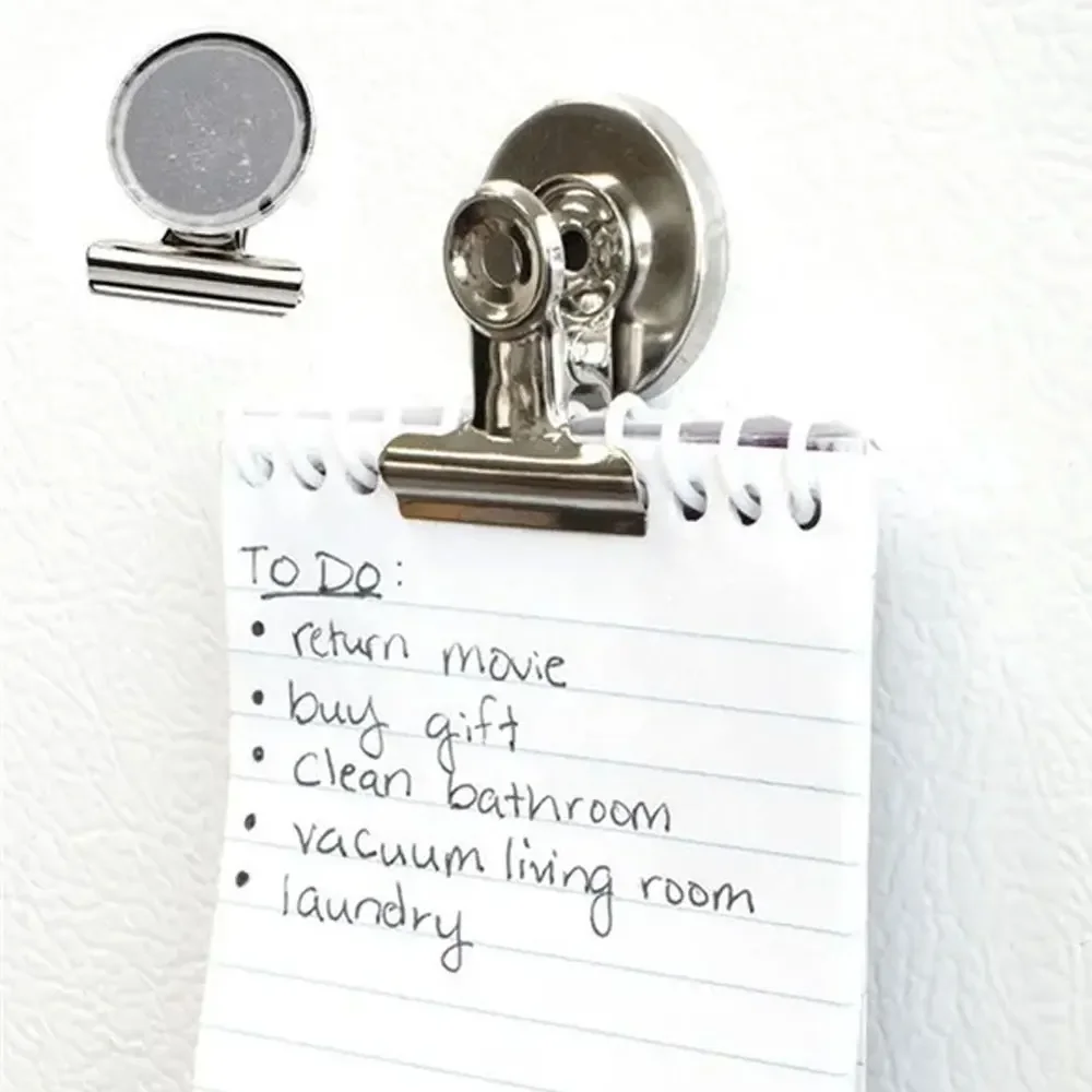 1 Kotak 12 Buah Klip Magnet Kulkas Bulat Logam Tempat Catatan Memo Alat Magnet Papan Tulis Perlengkapan Kantor