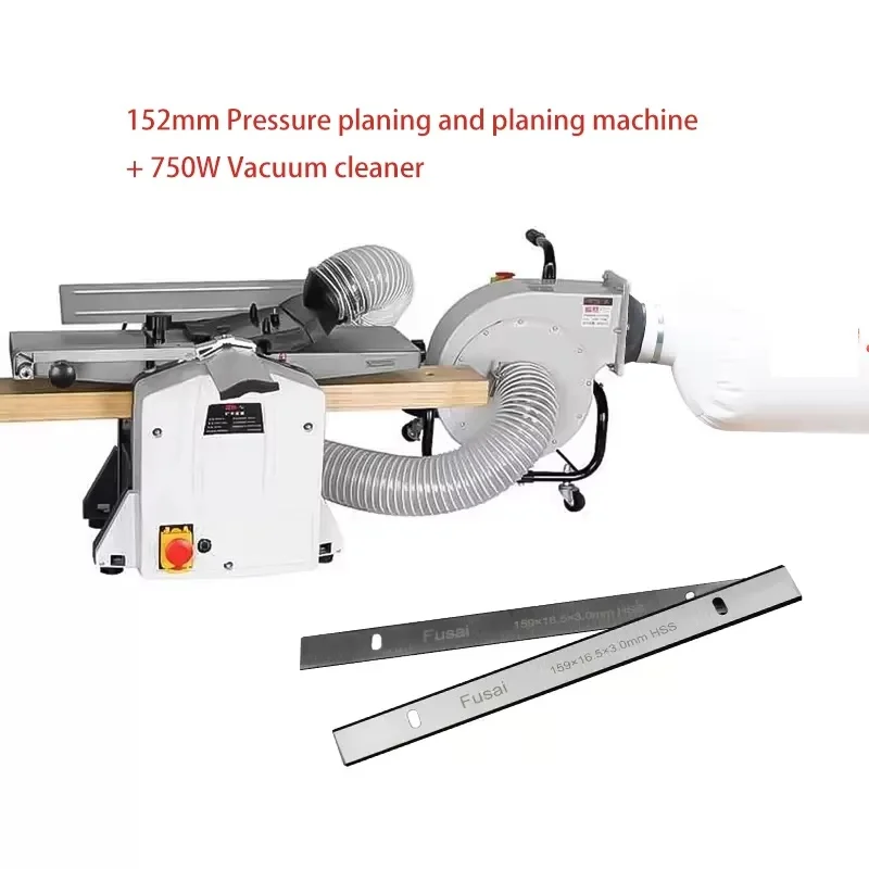 Pressure and Flat Planer, Integrated Woodworking Tool Machinery, Automatic Feeding, Desktop, Household, Electric Thicknesser