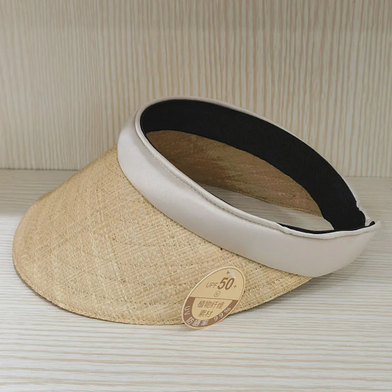 

Women Sun Cap Visor Double Free Size Sun Hat Plain Visor Cap Handmade Brim Summer Cap Ladies Girl Beach Hat Packable