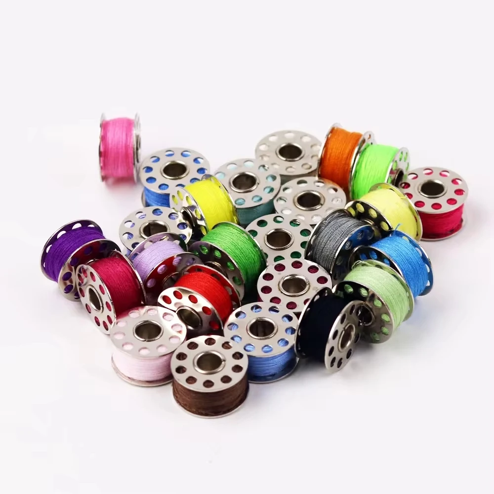 25Color/36Color Bobbin Thread Set Metal Bobbin Case With Colored Thread Sewing Thread Household General Bobbin Thread