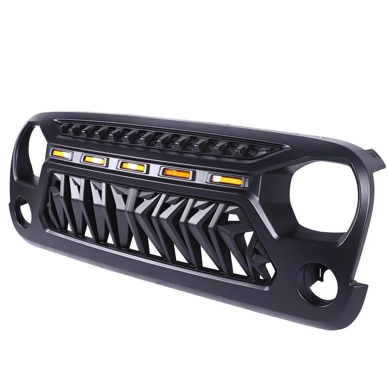 Car Front Grille Modified For Wrangler JK JKU Rubicon Sahara Sport 2007-2017 Racing Grills Bumper Radiator Grille Mesh Cover