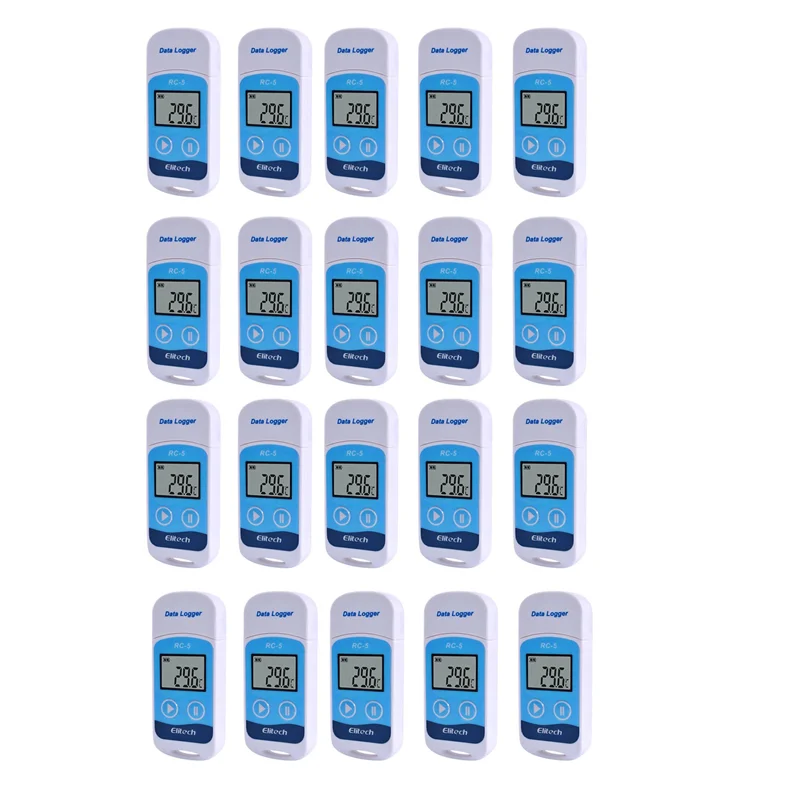 20X Elitech RC-5 Высокоточный цифровой USB-регистратор данных о температуре для складского хранения, холодильного транспортного средства-[A04I]