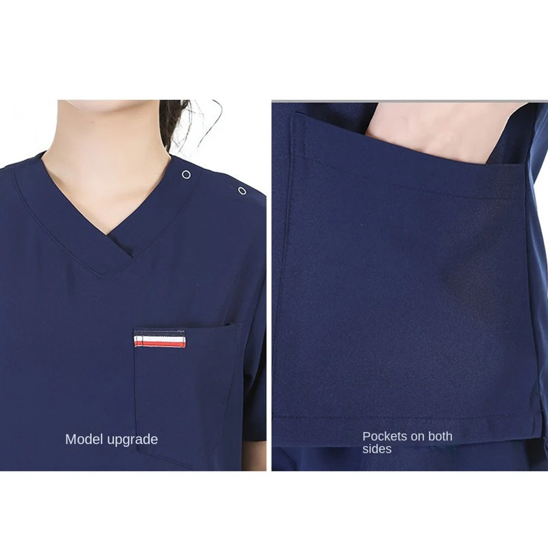 ชุดยูนิฟอร์มพยาบาล/แพทย์/ทันตแพทย์ แขนสั้น หลากสี สำหรับบุคลากรทางการแพทย์  ชุดทำงานในโรงพยาบาล/คลินิกทันตกรรม/ศัลยกรรม