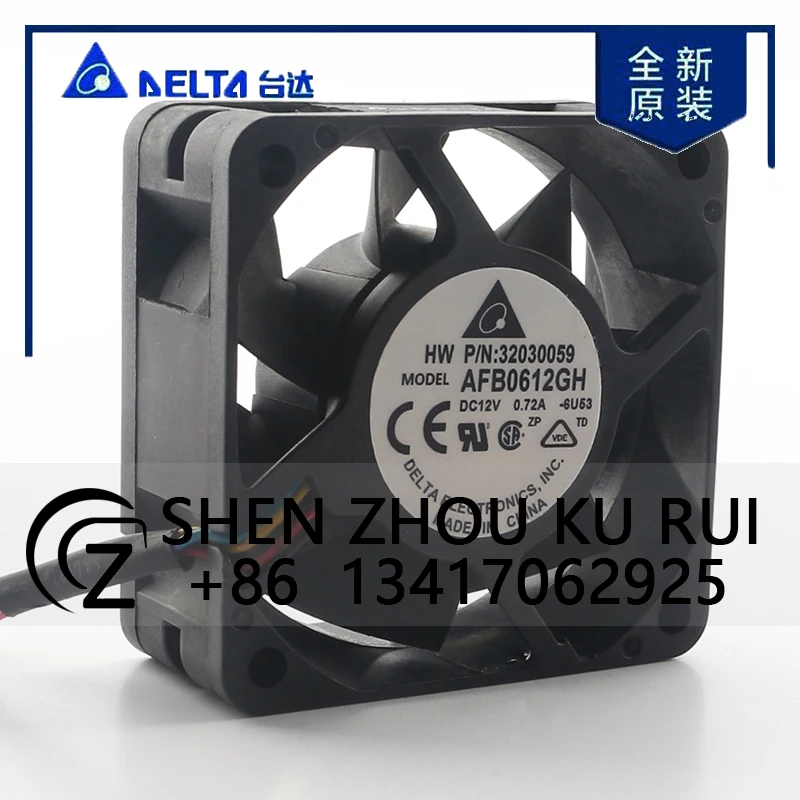 Delta 5V 24V 48V DC 12V 0.72A AC EC 6025 60X60X25MM 6CM Four-wire PWM Temperature Control Large air Volume AFB0612GH Cooling Fan