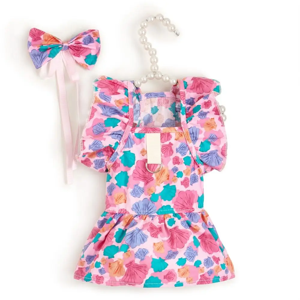 

Comfortable Cotton Cat Ruffle Dress Sleeveless Comfortable Pet Dress Spring Summer Breathable Dog Costume Skirt Small Dogs