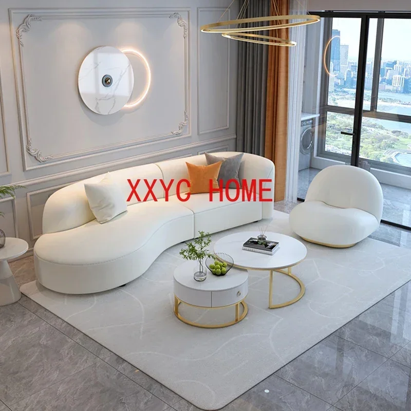 

Christmas Nordic Style Sofa 3 Seater Foam Sponge Floor Module Couch Sectional Reading Curved Canape Living Room Furniture