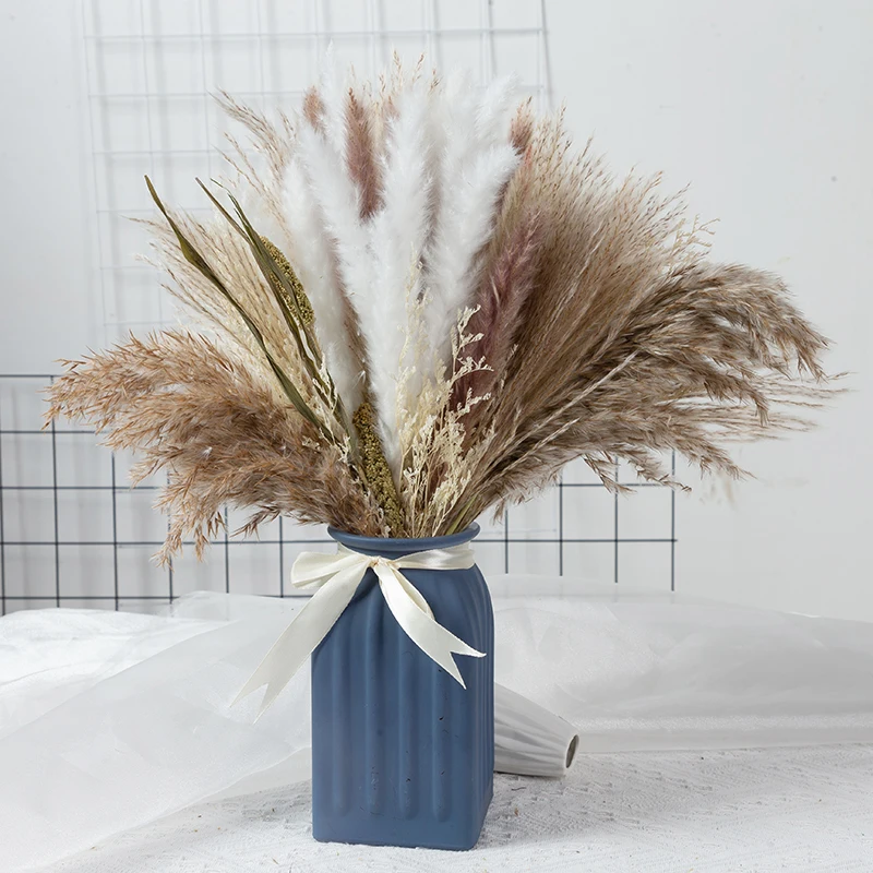 

Pampas Grass Dried Flowers Natural Boho Decor Bulrush Reed Grass for Vase Filler Farmhouse Home Party Wedding Arrangement