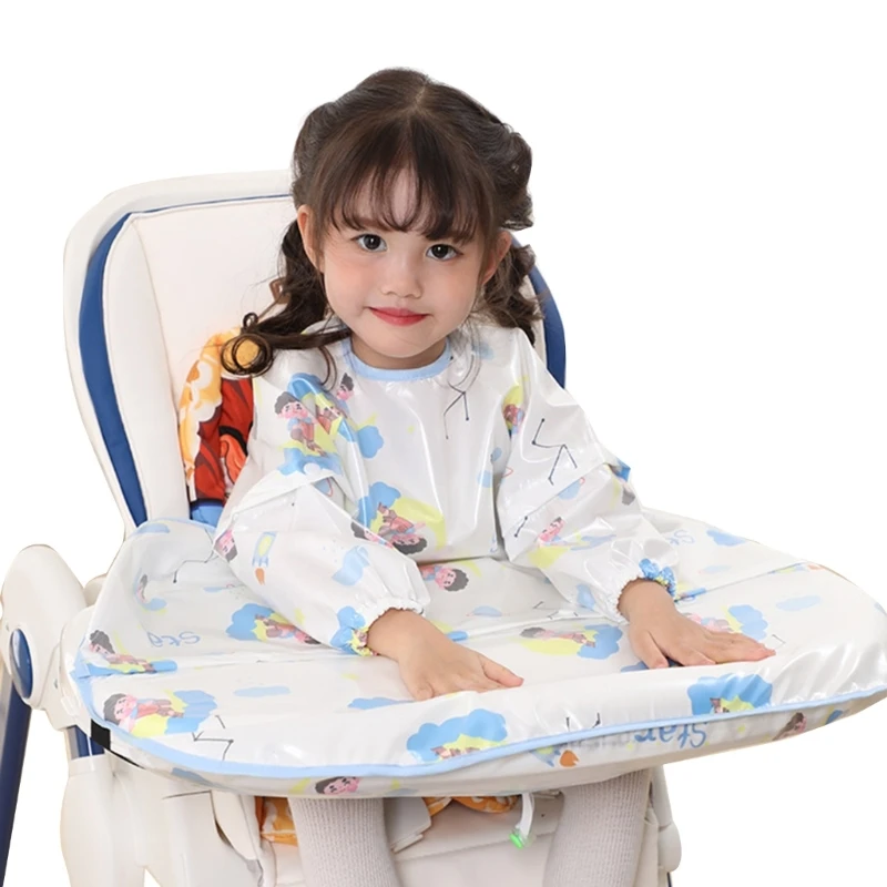 

Adjustable Baby Long Sleeve Waterproof Bib Apron Coveralls for High Chair Keep Your Baby Clean & Comfortable Durable