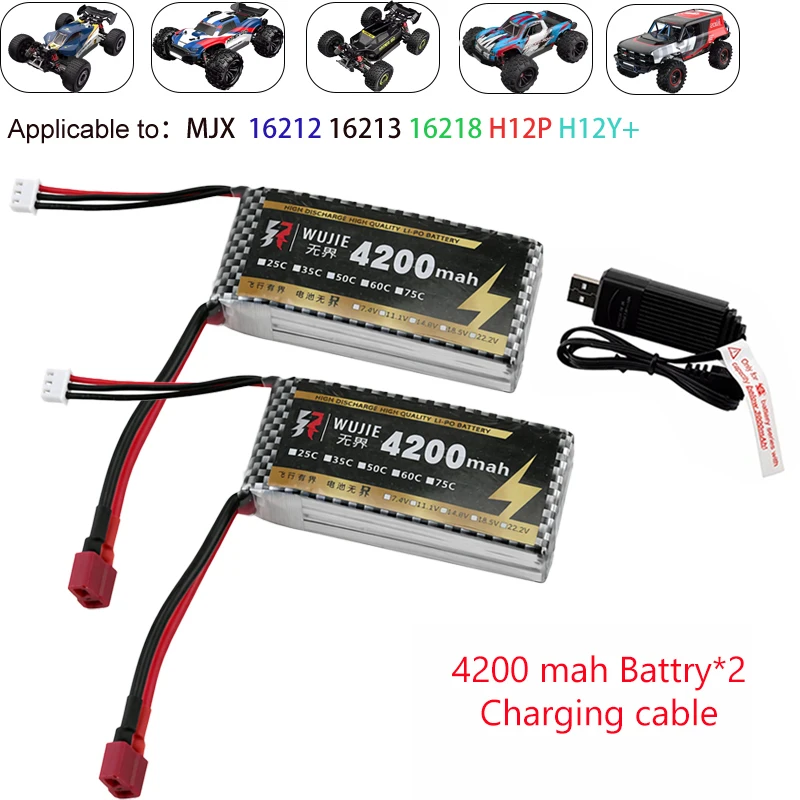 MJX Battery Is Applicable To: 14301 14302 14303 14304 16212 16213 16218 H12Y Rechargeable LiPO Battery for RC Car Accessories