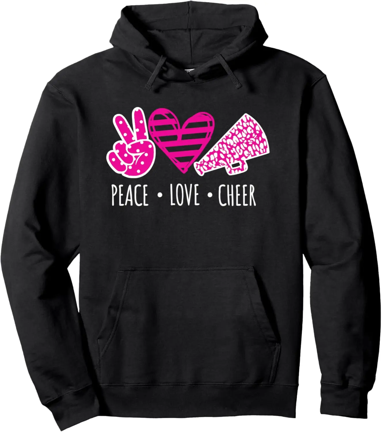 

Пуловер унисекс с надписью «Peace Love Cheer»