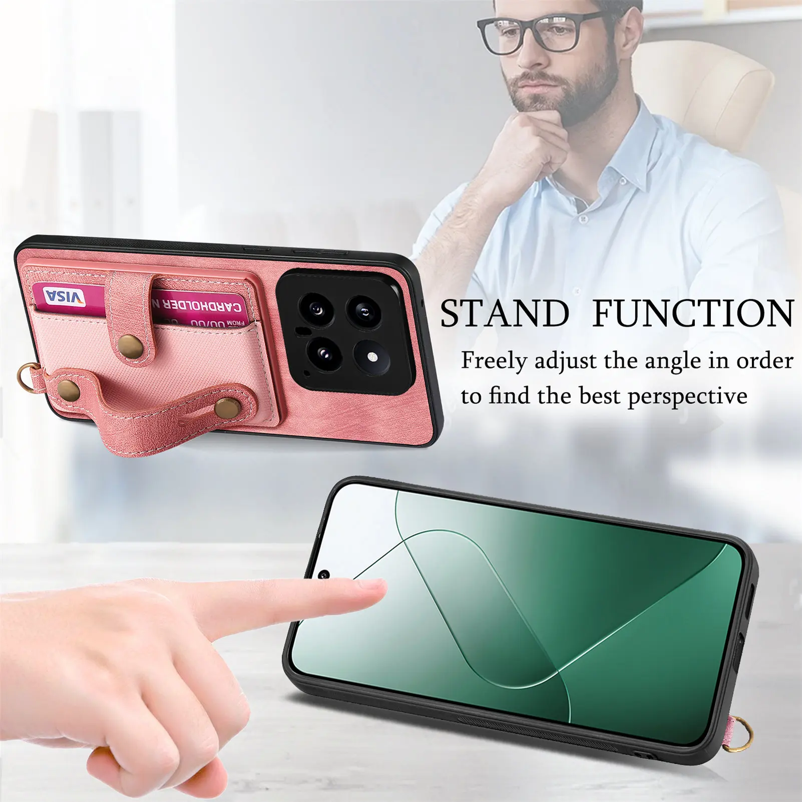 Wristband Cards Solt Leather Wallet Case For Xiaomi Redmi Note 13 Pro 12 Plus 12T 13T POCO X6 X5 X4 Pro X3 NFC Strap Pocket Bag