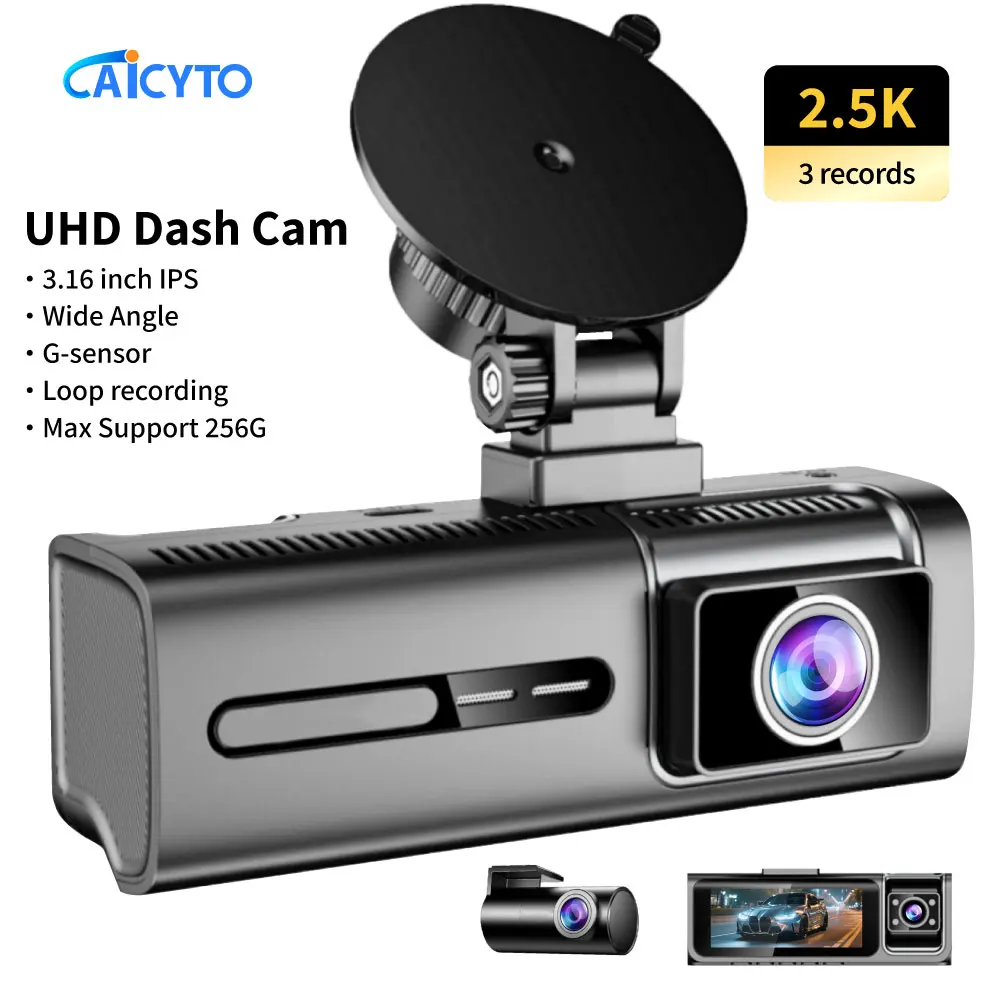 

3lens 3.16Inch IPS UHD 4K Car DVR Dashcam Car Camera Wide Angle super Night Vision Loop Recording Vehicle Accessories Black Box