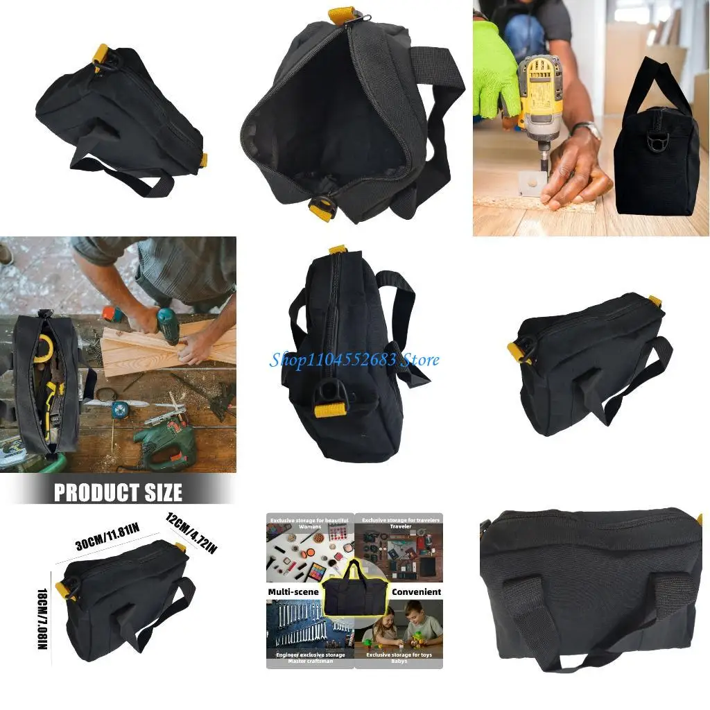 

Y6GD Large 12" Men's Work Tool Waterproof Canvas With Smooth Zipper Closure