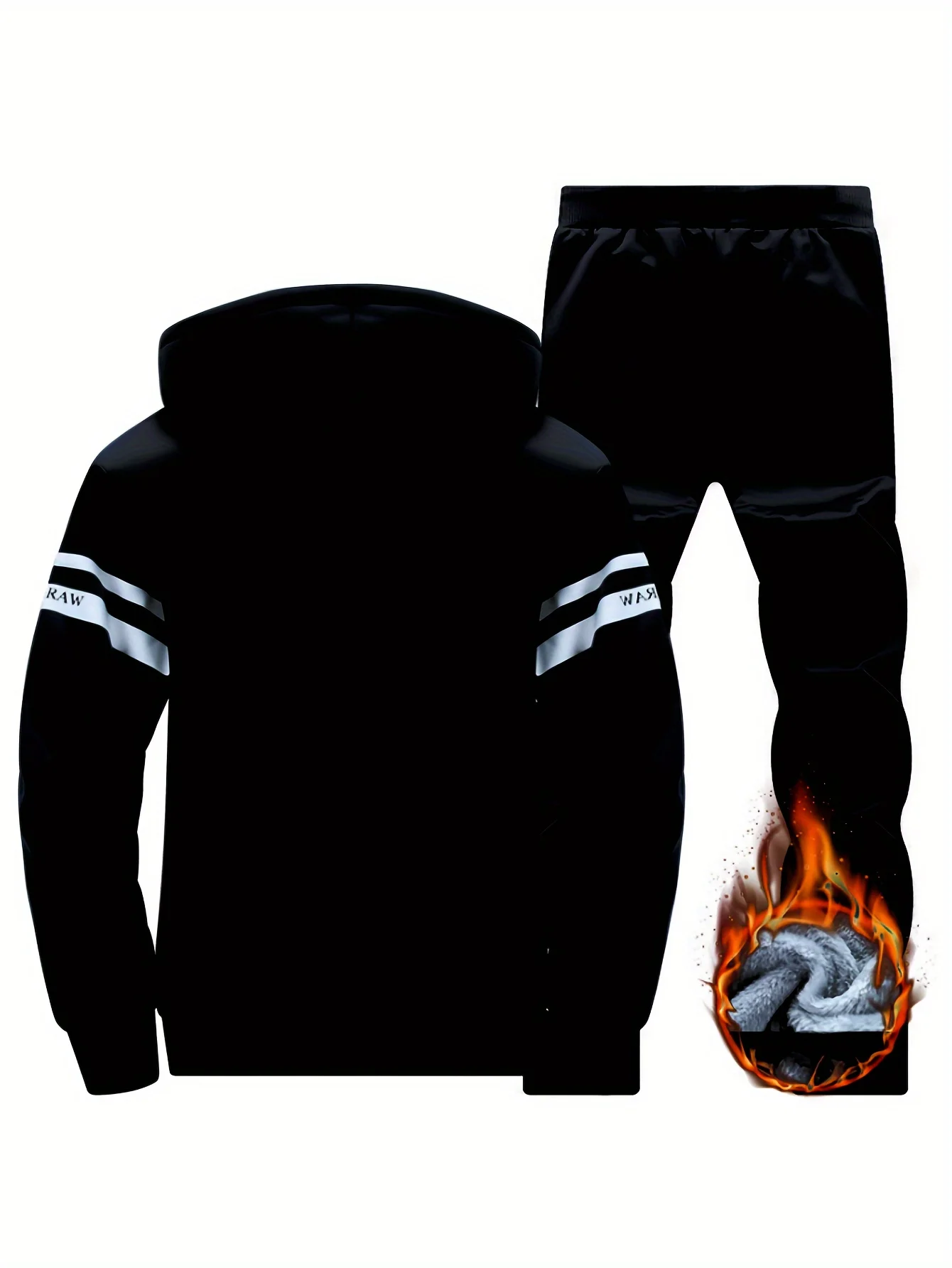 Conjunto de traje deportivo y de ocio de otoño e invierno para hombre con capucha de lana, chaqueta gruesa con capucha de gran tamaño para otoño e invierno, t