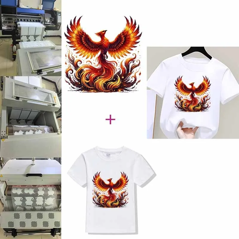 Divine Bird Phoenix Transfers Heat Appliques On Clothes Clothing Thermoadhesive Iron On Patches Transfer Stickers Custom Patch