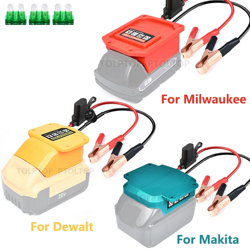 Hot Car Jump Starter Auto Booster Voor Makita/Milwaukee/Dewalt 18V 20V Li-Ion Batterij Adapter Nood Booster Startapparaat