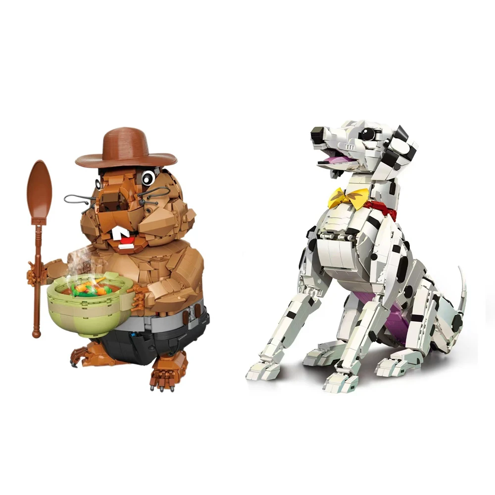 

Животное, собака, далматин, строительные блоки, бабак, грунтовка, MOC, сделай сам, мини-кирпичи, фигурка, сборные игрушки для детей, подарки на день рождения