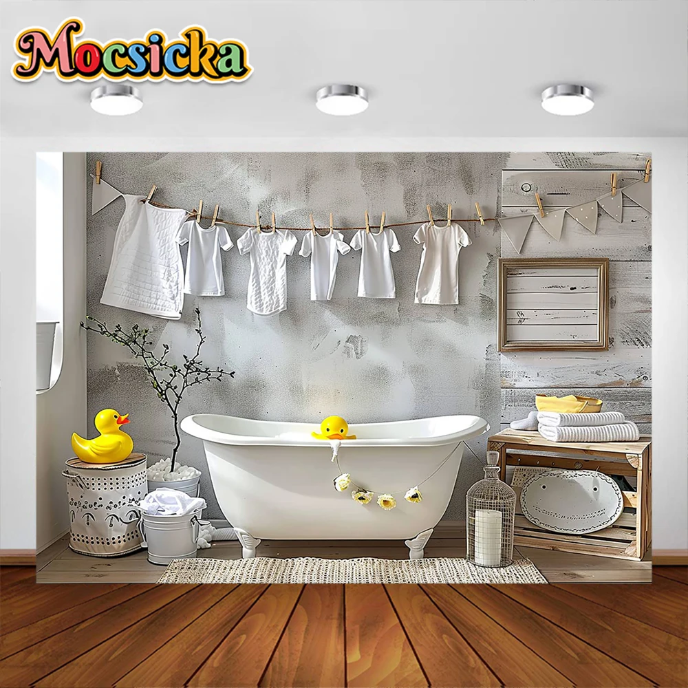 Newborn Photography Background Little Yellow Duck Children'S Room Party Decoration Family Portrait Backdrops Studio Banner