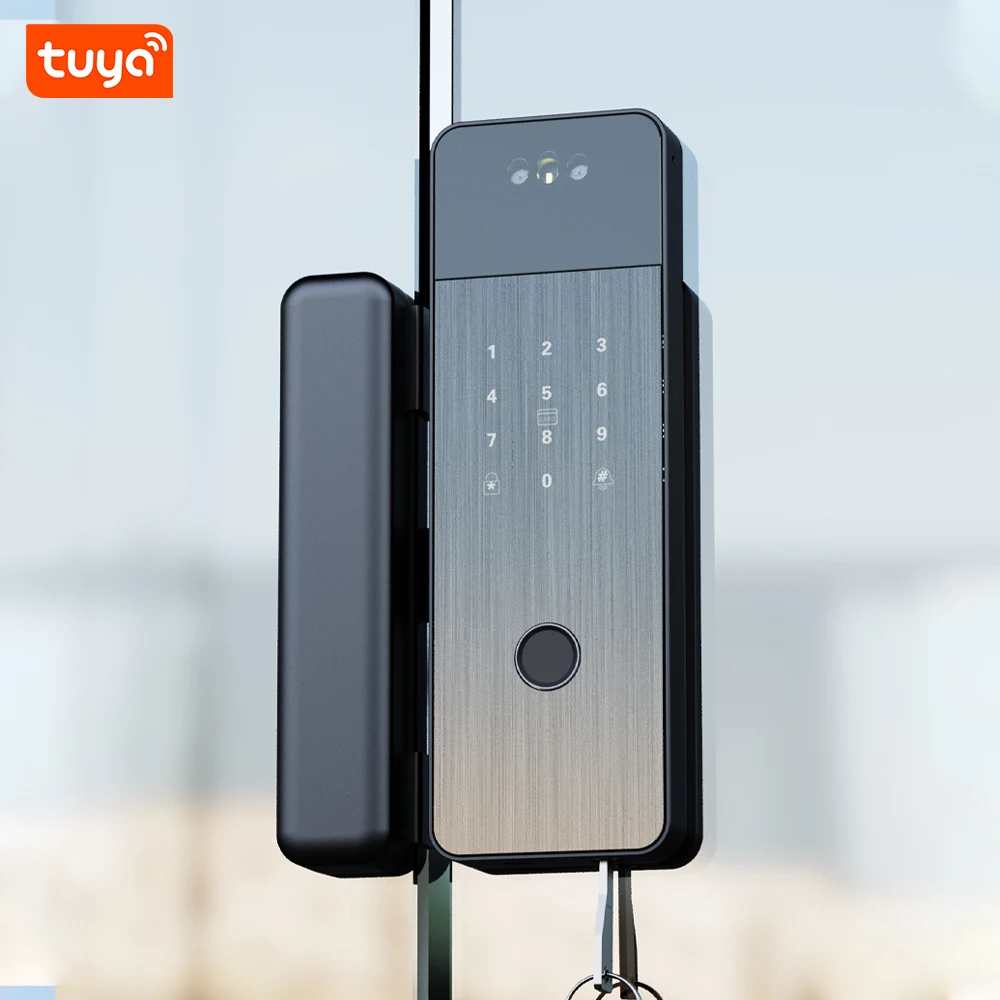 Advanced Glass Door Lock Tuya Smart WiFi Facial Recognition Digital Intelligent Lock for Office