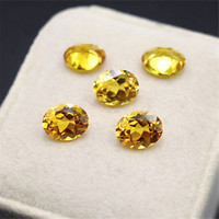 High Quality Yellow Sapphire Oval Faceted Gemstone Egg Shape Mohs Hardness 9 Yellow Sapphire Gem SP086