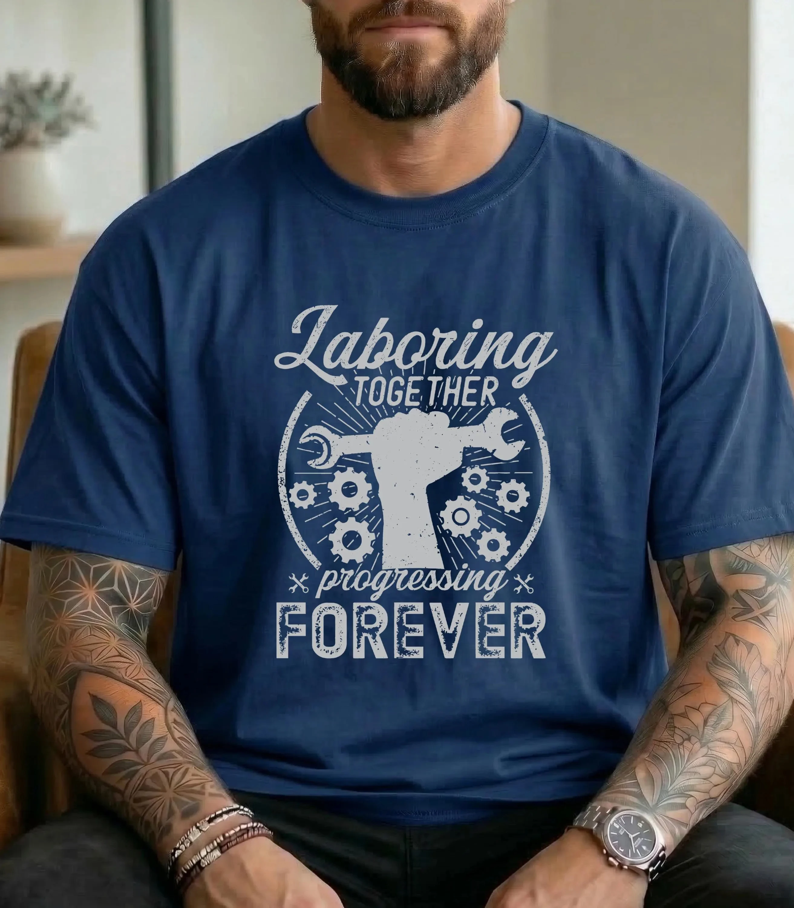 Laboring Together 2026 Summer Men's High-Quality T-Shirt | Midwife Maternity Nursing Design Fashion Trend Casual Comfort