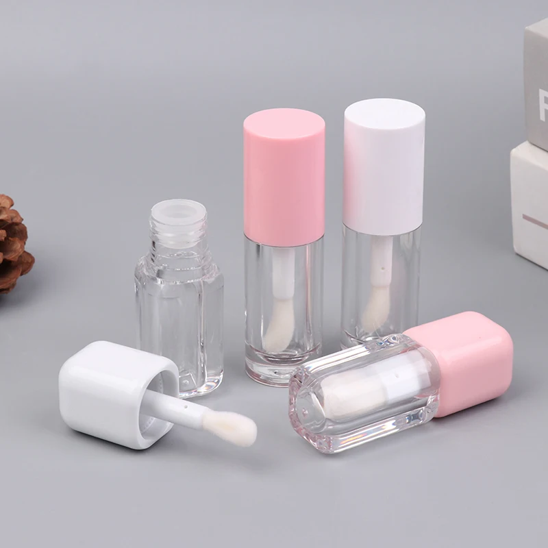 6ML Empty Transparent Lip Gloss Tubes Big Brush Plastic Lip Balm Tube Lipstick Mini Sample Cosmetic Container Sample Bottle