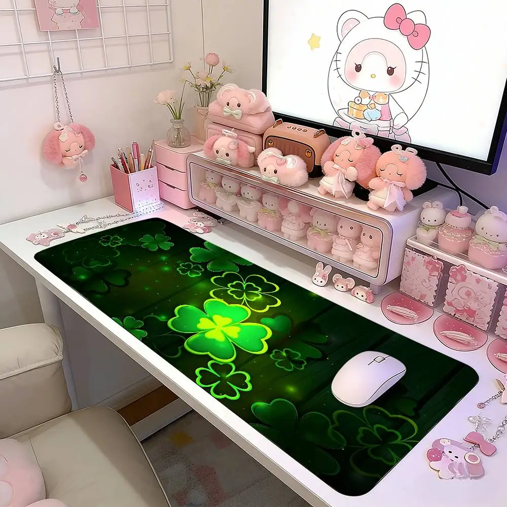 Four Leaf Clover Mouse Pad Gaming Deskmat Sakura Mousepad Anime Office Carpet Gamer Keyboard Computer Desks