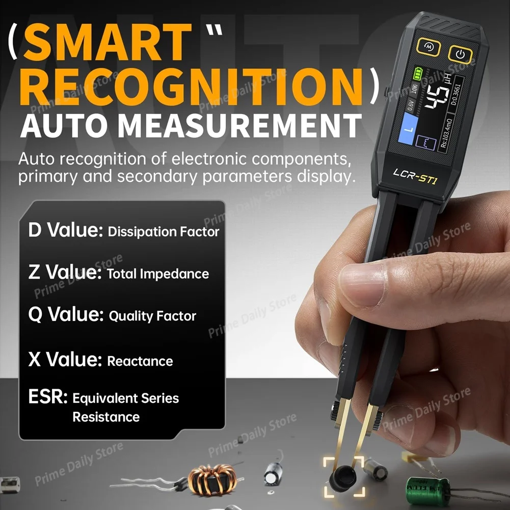 LCR‑ST1 Intelligent Digital LCR Bridge Tweezers, Resistance Inductance Capacitance Electronic Component Tester