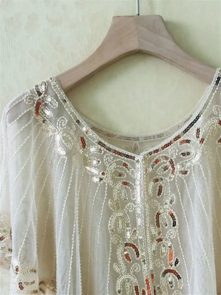 Kurtka z cekinami na ramiączkach, damska odzież wierzchnia, letnia nowość, mała kurtka typu kurtka-płaszcz, uniwersalna, pasująca do sukni wieczorowej.