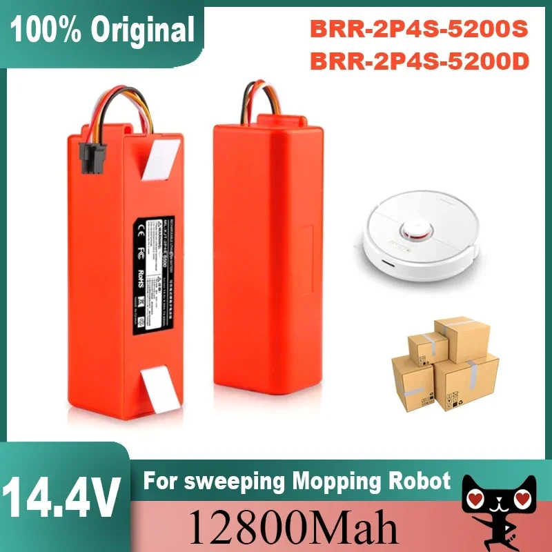 9 Original Replacement Battery BRR-2P4S-5200D for XIAOMI 1S 1ST Roborock SDJQR01RR Sweeping Mopping Robot Vacuum Cleaner 6500mAh