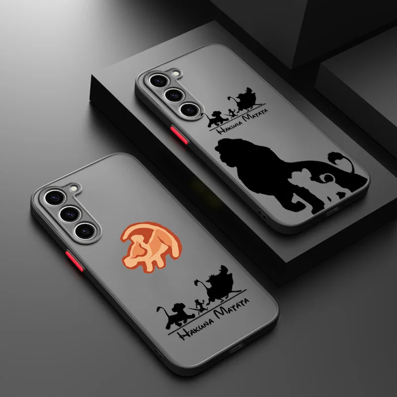 Disney Lion King Phone Case For Samsung S9 S10 S20 S21 S22 S23 S24 Plus Lite Ultra FE Frosted Translucent Cover Soft Capa Funda