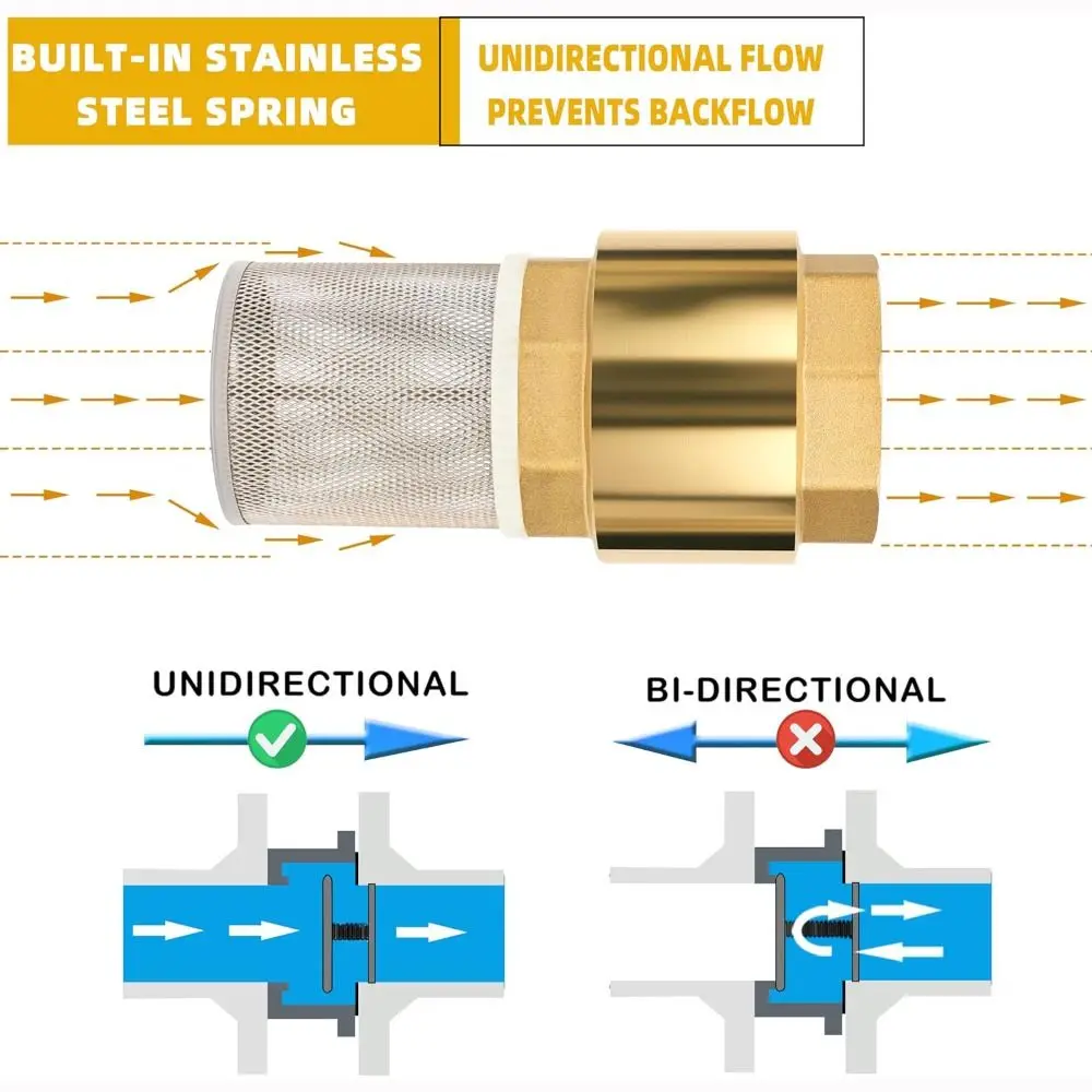 Durable Brass Material Foot Valve With Filter 1/2 3/4 1 Bottom Valve DN15/20/25 Backflow Preventer