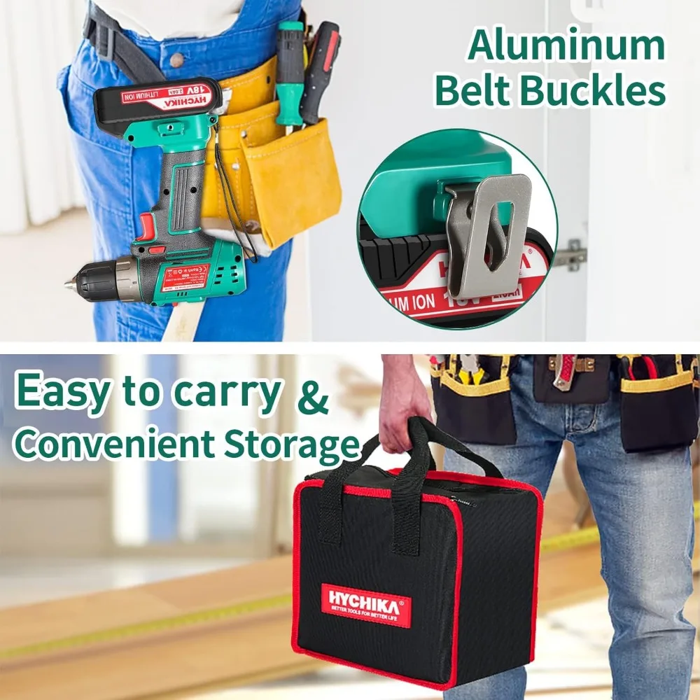 Kit combinato trapano a batteria e avvitatore a percussione da 20 V con batterie 2x2,0 Ah e ricarica rapida, incluso set di accessori da 22 pezzi