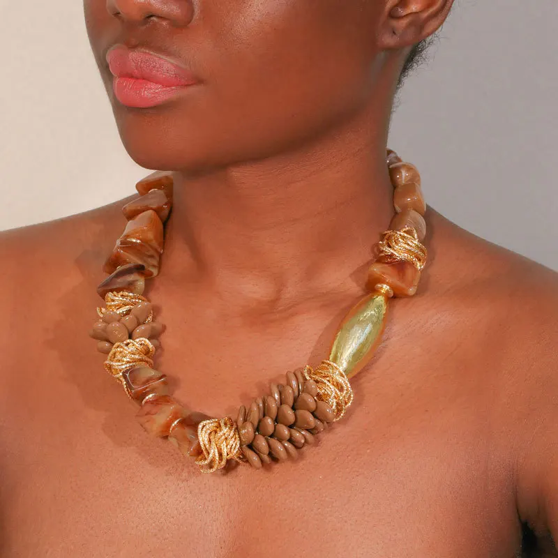 

New Style Simulated Pine Cone Necklace,European and American Style Exaggerated Women's Clavicle Chain,Wedding Party Jewelry Gift