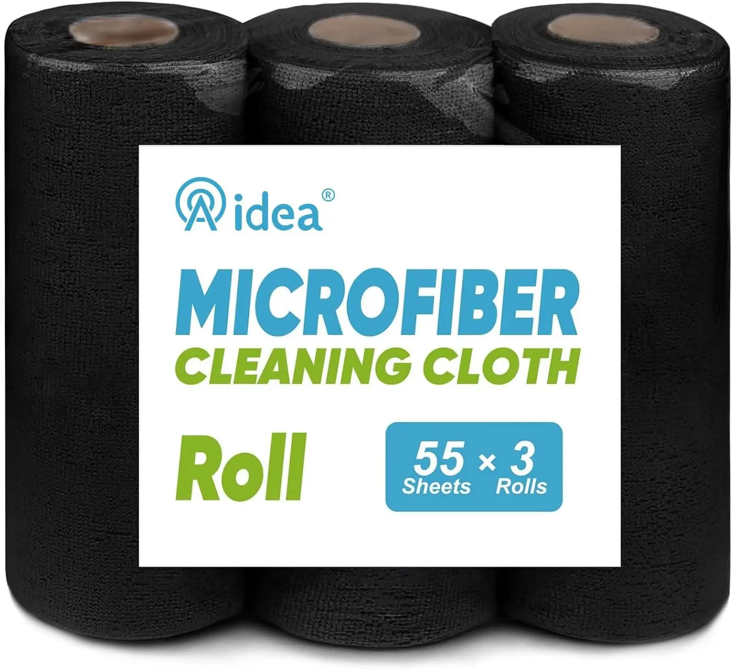 

Microfiber Cleaning Cloth 165 Sheets 3 Roll, Black Microfiber Towels for Cars, Shop Rags Washable