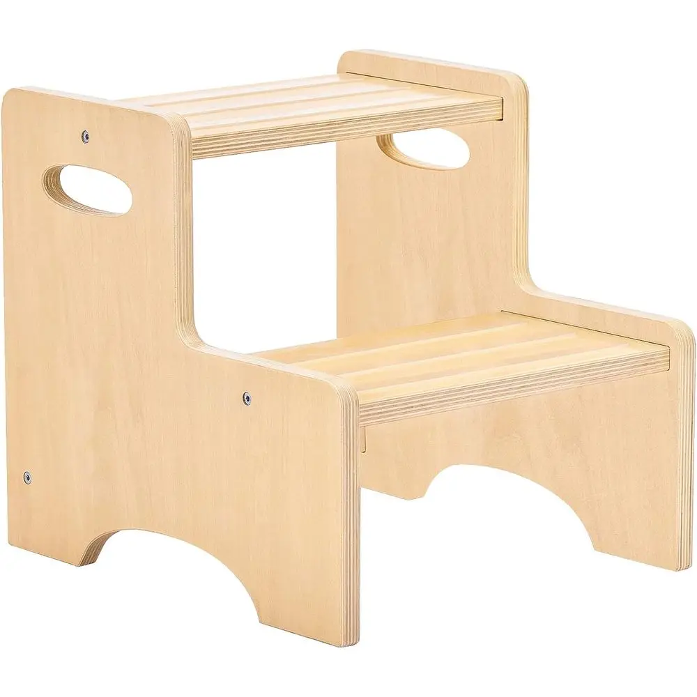 

Деревянная двухступенчатая подставка-табурет для малышей и детей, с нескользящими накладками и ручками, для приучения к горшку, для раковины в ванной, для туалета, K