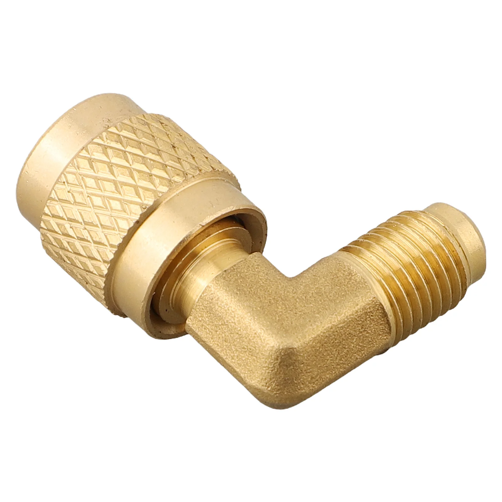 ขั้วต่อการแปลง R22 ถึง R410 1 ชิ้น 90 °   Integrated 1/4 ถึง 5/16 ทองแดงสําหรับ R410a แยกเครื่องปรับอากาศชิ้นส่วนเครื่องมือ