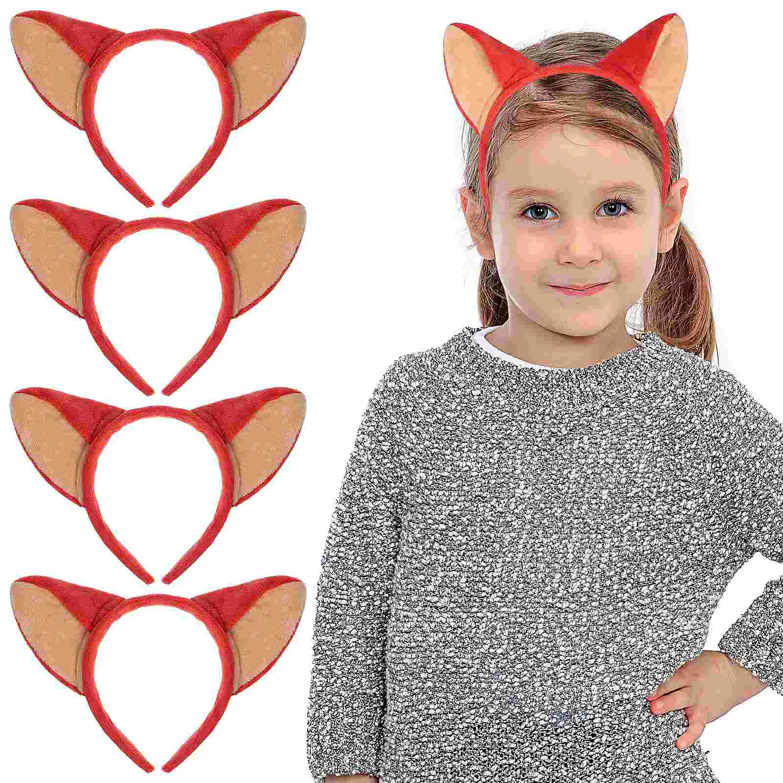 

4 Pcs Animal Ears Headband Halloween Costume Toddler Hair Hoop Accessories Women's