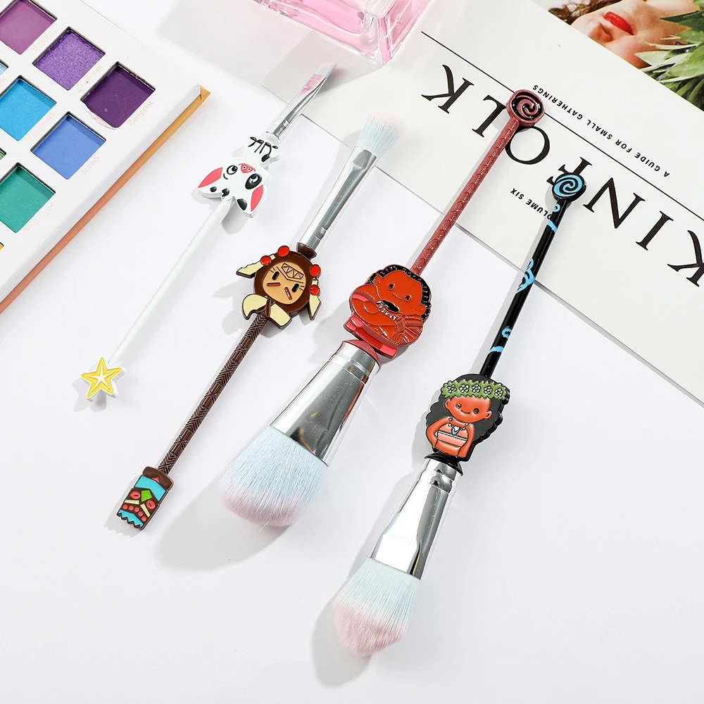 Disney Fashion Cartoon Anime Moana Makeup Brushes Cute Cartoon Figure Accessories Blush Forehead Eye Brush for Girlfriend Gifts