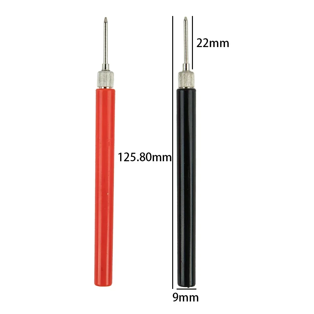 2PCS Multimeter Spring Test Probe Tip Insulated Test Hook Wire Connector Test Needles Electrical Test Probe Test Leads 128mm