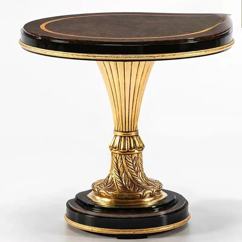 

Европейский журнальный столик с резьбой по дереву, цветком, неоклассический квадратный чайный столик, закругленный уголок, гостиная, квартира, вилла, высокая